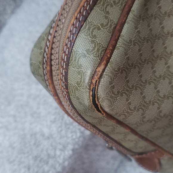 Celine Tan/Brown Leather/Coated Canvas Briefcase Document case Authentic Vintage - Picture 7 of 17